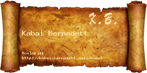 Kabai Bernadett névjegykártya