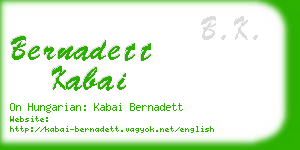 bernadett kabai business card